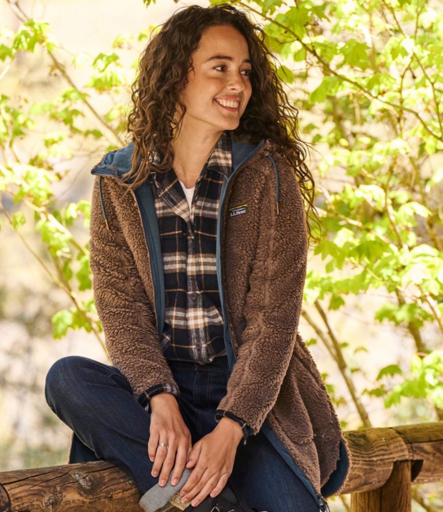 Women's Mountain Pile Fleece Coat, Natural, small image number 10