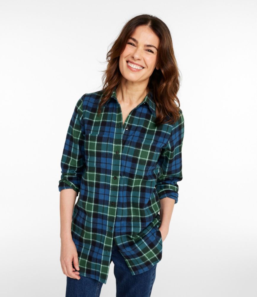 Women's Scotch Plaid Flannel Shirt, Tunic