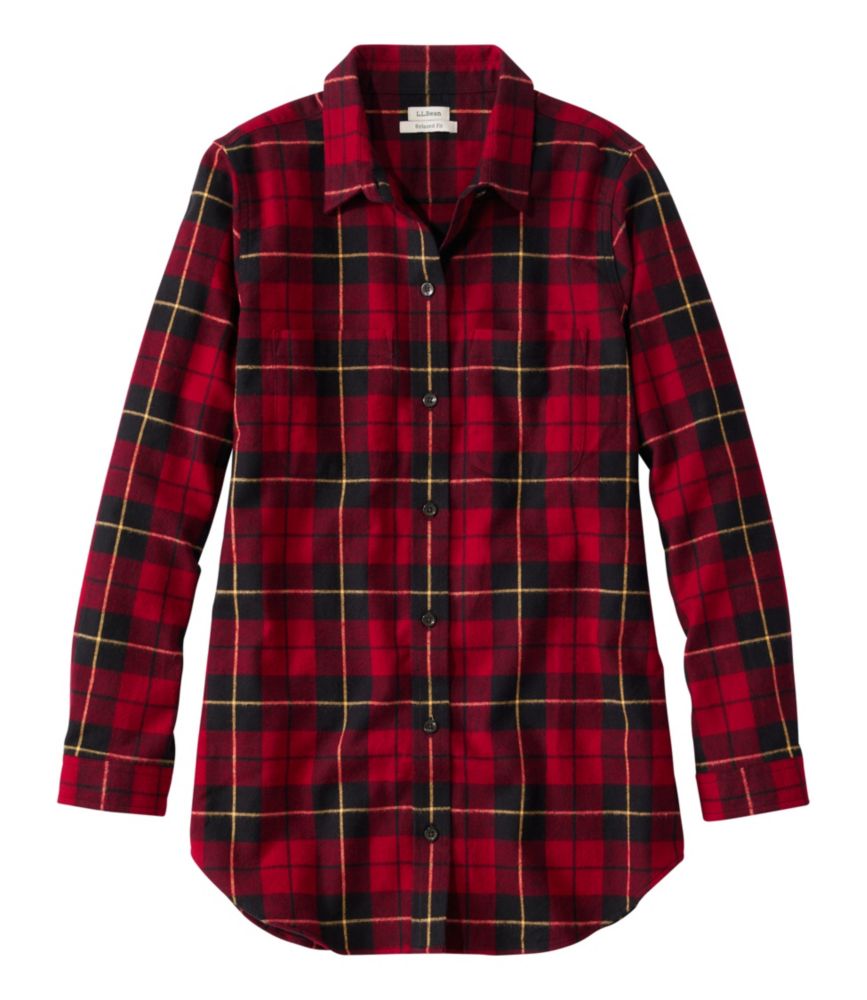 Women's Scotch Plaid Flannel Shirt, Tunic The beautiful dark navy looks so sharp and makes a casual outfit look a little dressier