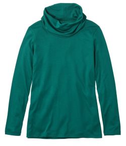 Women's Pima Cotton Tee, Long-Sleeve Cowlneck