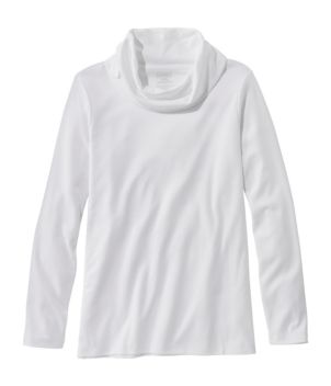 Women's Pima Cotton Tee, Long-Sleeve Cowlneck