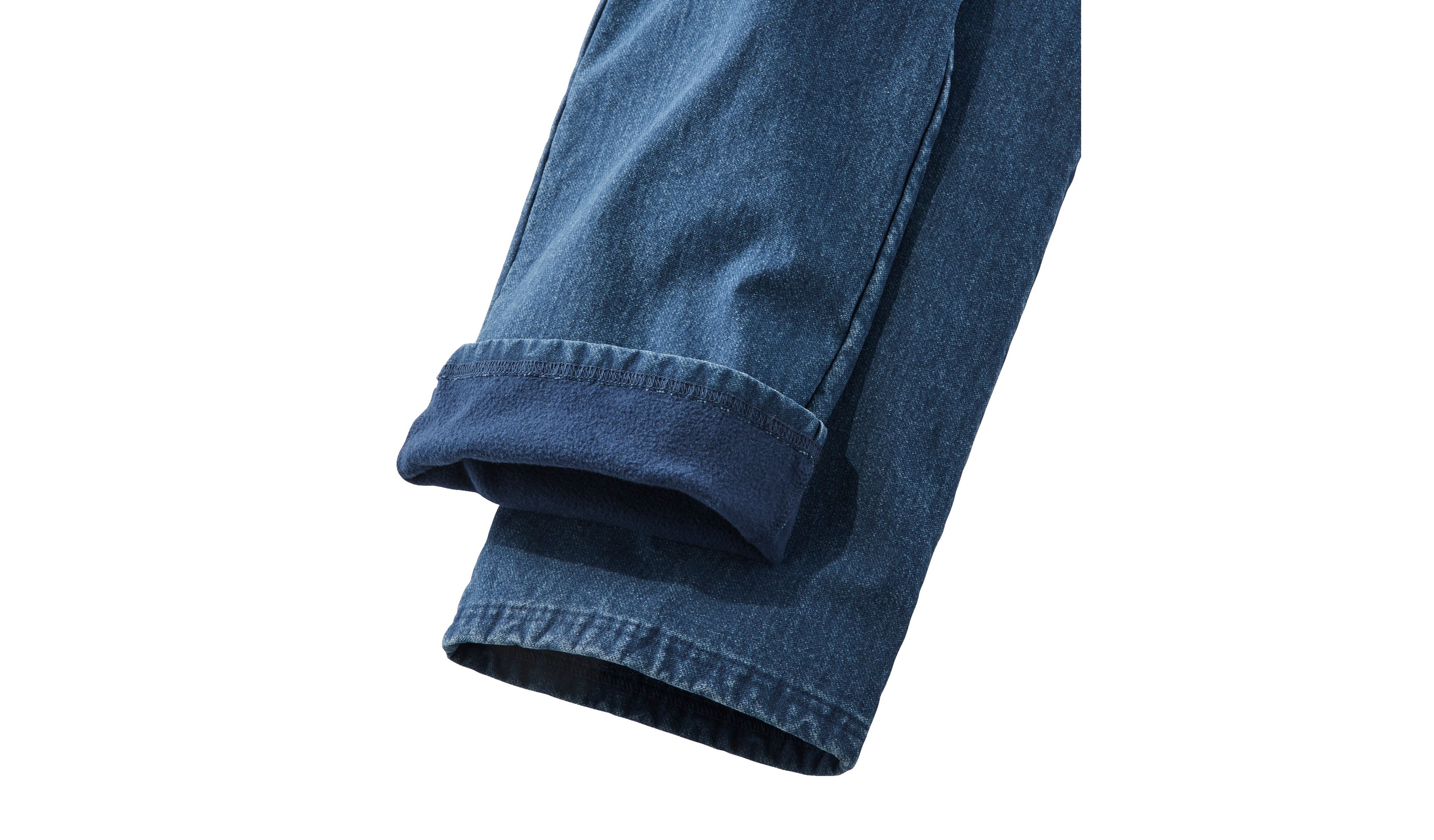 Women's Perfect Fit Pants, Denim Straight-Leg Fleece-Backed