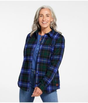 Women's Scotch Plaid Shirt, Sherpa-Lined