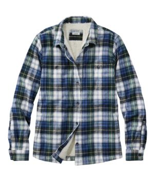 Women's Scotch Plaid Shirt, Sherpa-Lined