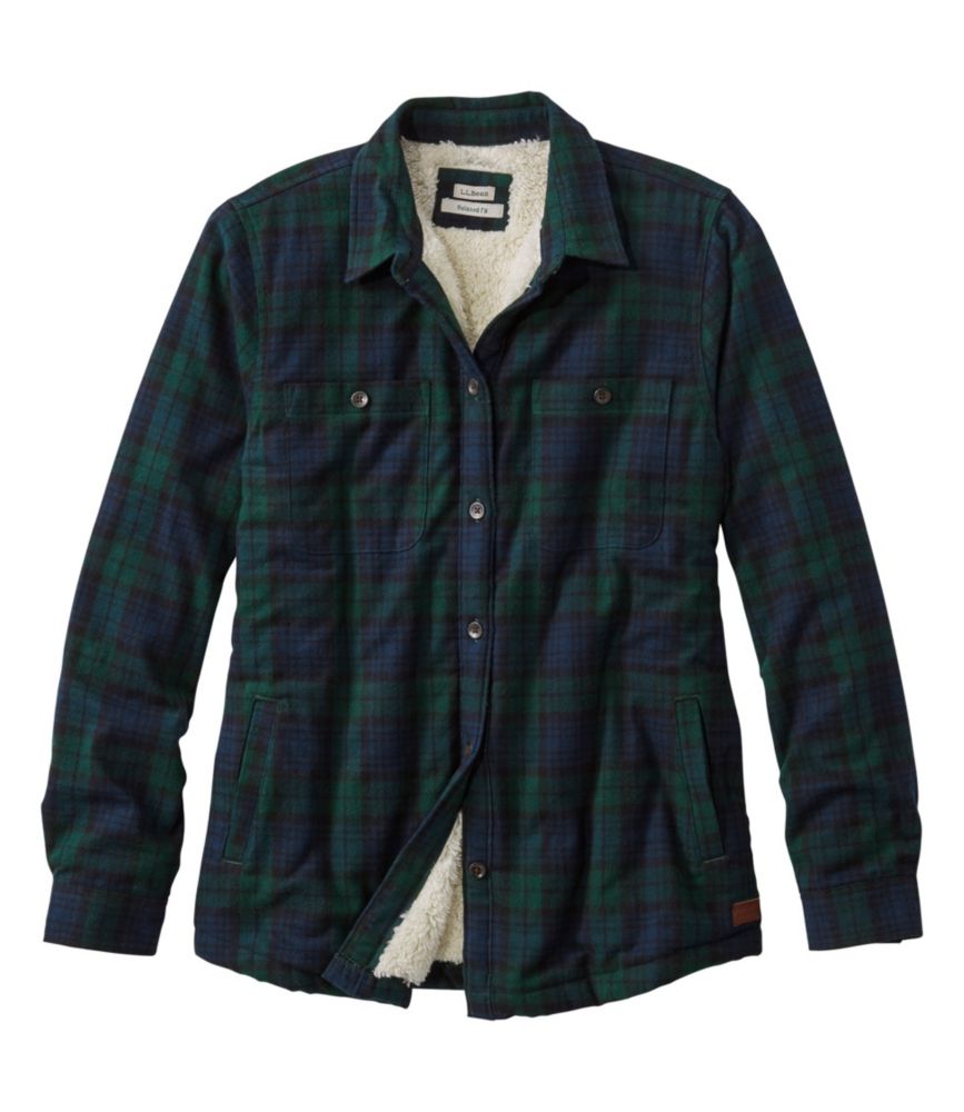 Women's Scotch Plaid Shirt, Sherpa-Lined