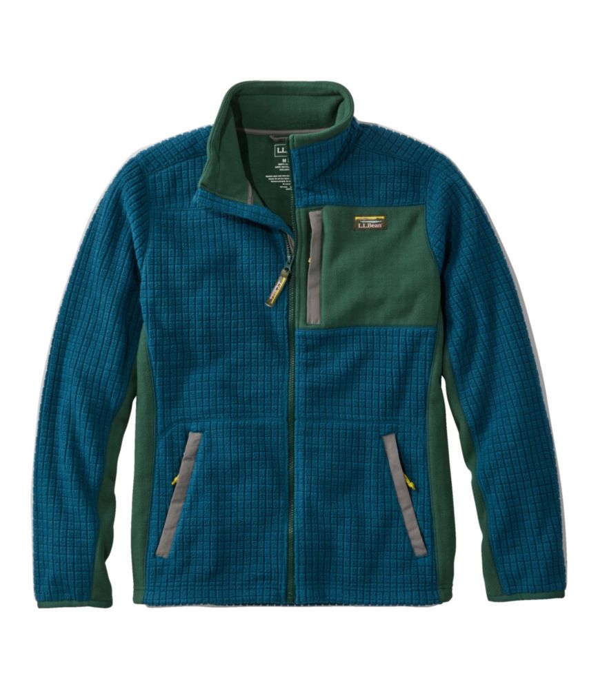 Men's Mountain Classic Windproof Fleece Jacket, Deepwater Blue/Deep Green, small image number 1