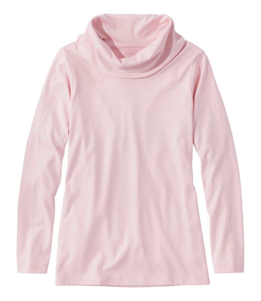 Women's Pima Cotton Tee, Long-Sleeve Cowlneck