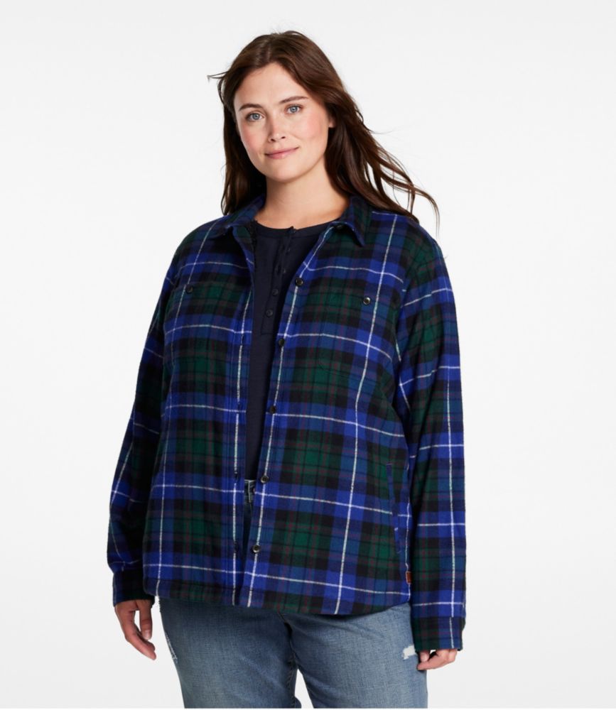 Women's Scotch Plaid Shirt, Sherpa-Lined, Antique Dress Stewart, small image number 2