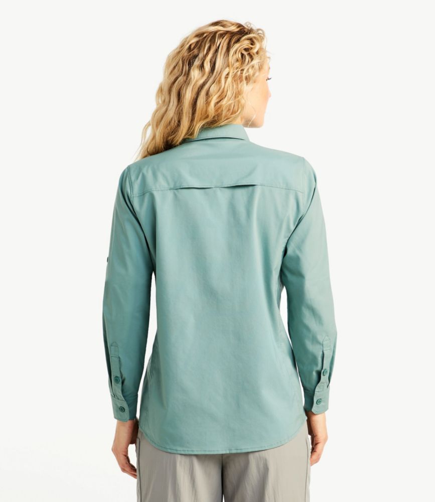 Women's Tropicwear Pro Stretch Shirt, Long-Sleeve, White, small image number 3