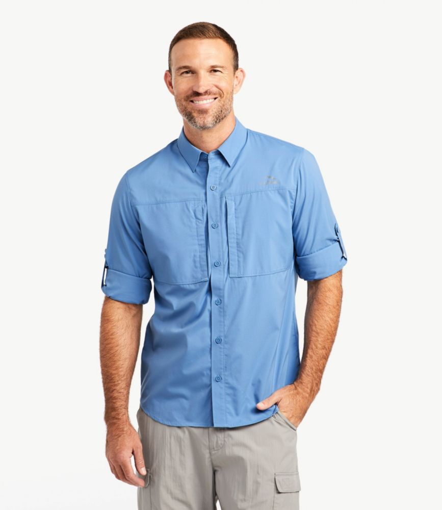 Men's Tropicwear Pro Stretch Shirt, Long-Sleeve, Mid-Blue, small image number 2