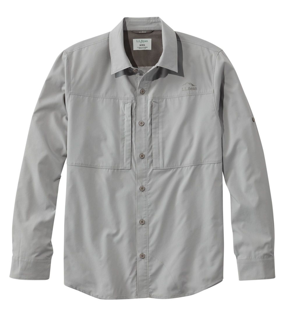 Men's Tropicwear Pro Stretch Shirt, Long-Sleeve Anchor Gray Extra Large, Polyester Blend Synthetic/Nylon | L.L.Bean