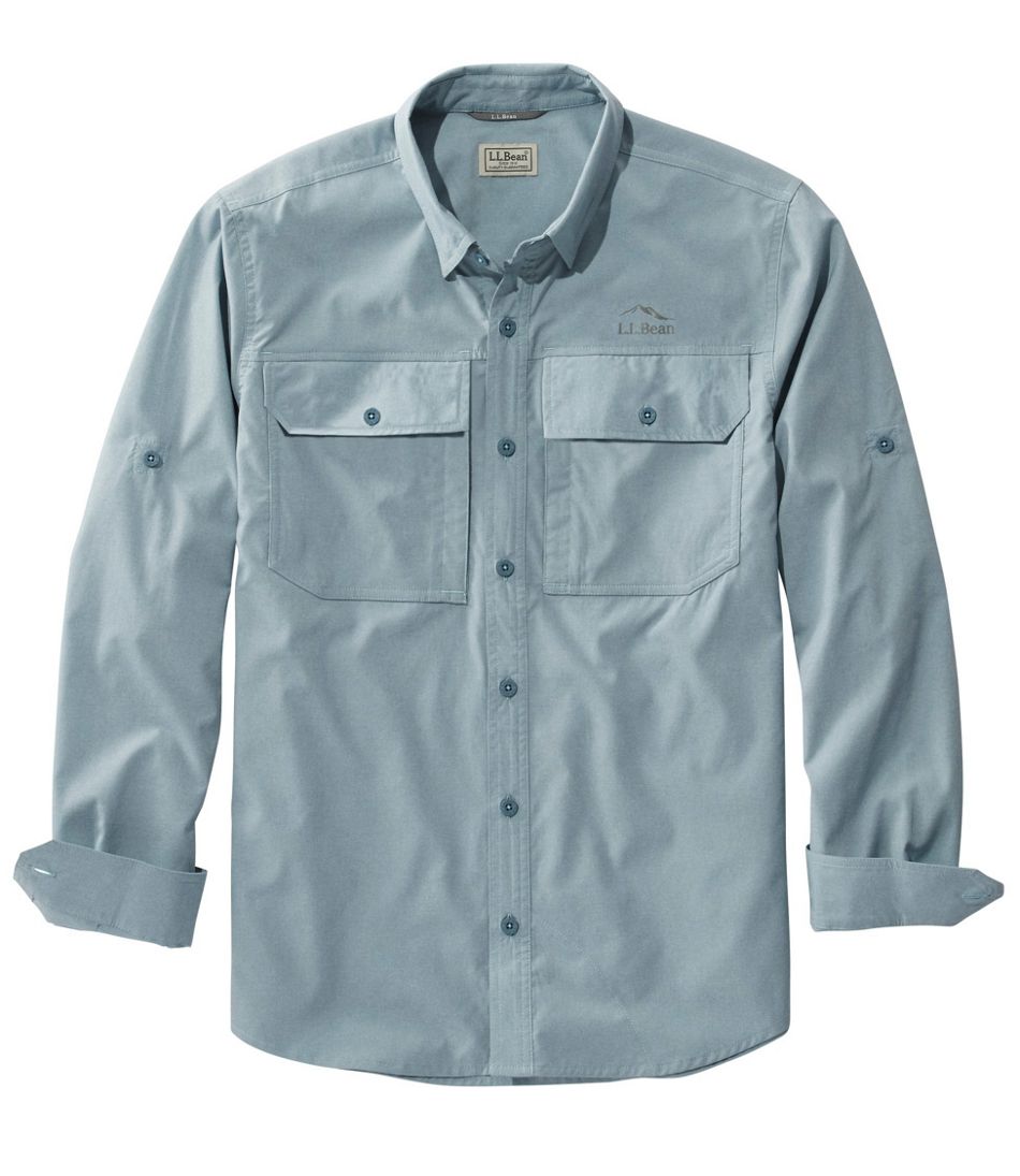L.L.Bean Performance Stretch No Fly Zone Long Sleeve Woven Shirt - L