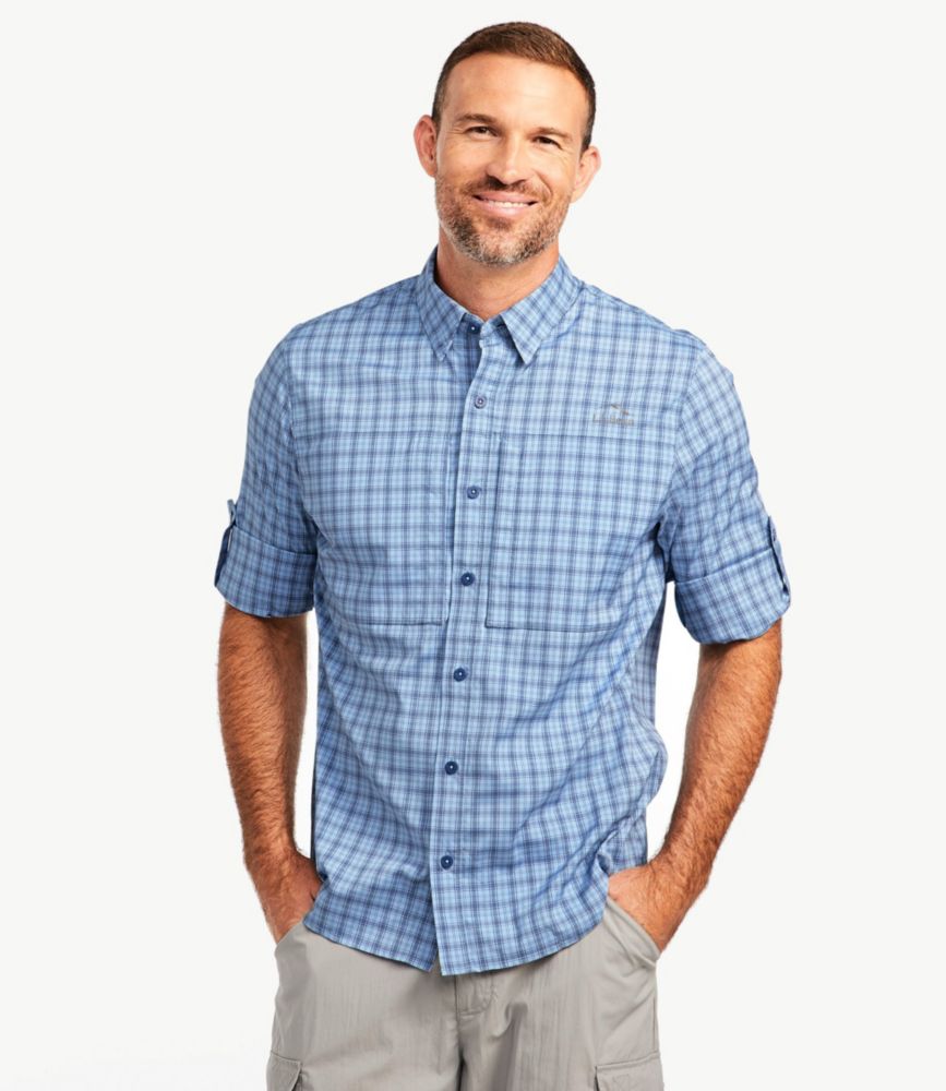 Men's Tropicwear Pro Stretch Shirt, Long-Sleeve Plaid, Sea Pine, small image number 2