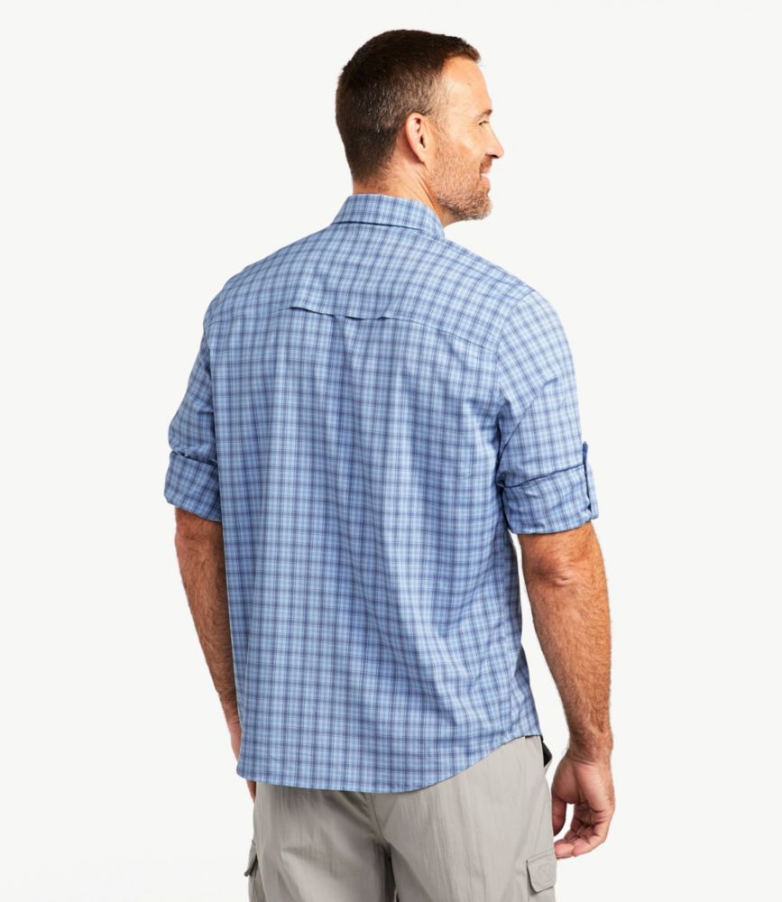 Men's Tropicwear Pro Stretch Shirt, Long-Sleeve Plaid, Sea Pine, small image number 3