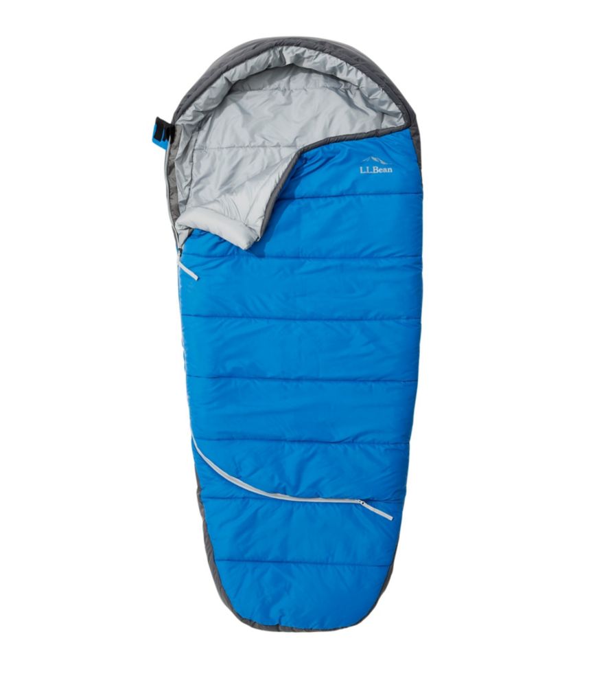 Kids' L.L.Bean Flannel Lined Camp Sleeping Bag, 40° Regatta Blue/Royal Stewart, Nylon