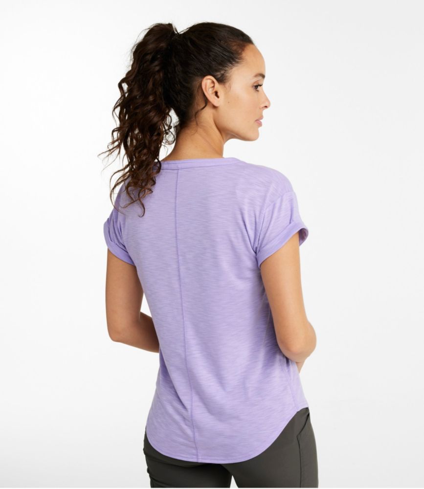 Women's Streamside Tee, Short-Sleeve Splitneck, Larkspur, small image number 3