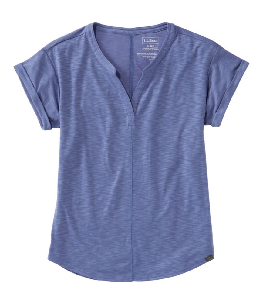 Women's Streamside Tee, Short-Sleeve Splitneck, Larkspur, small image number 1