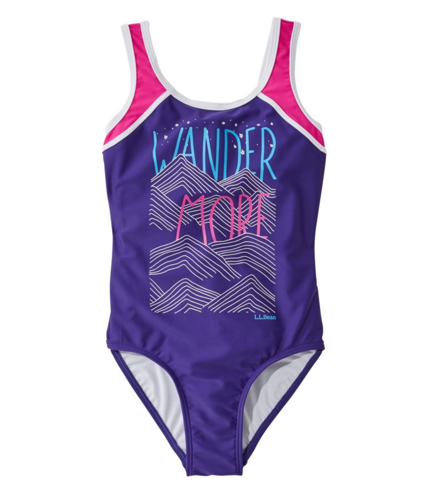 Girls’ Graphic Swimsuit, OnePiece Swimwear at L.L.Bean