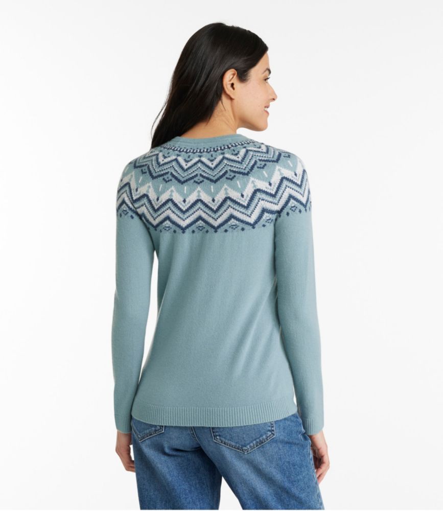 Women's Classic Cashmere Sweater, Crewneck Fair Isle, , small image number 2