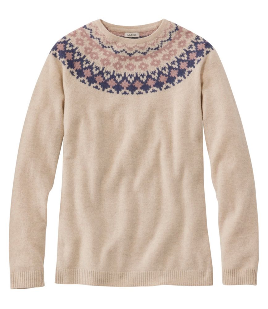 Women s Classic Cashmere Sweater Crewneck Fair Isle