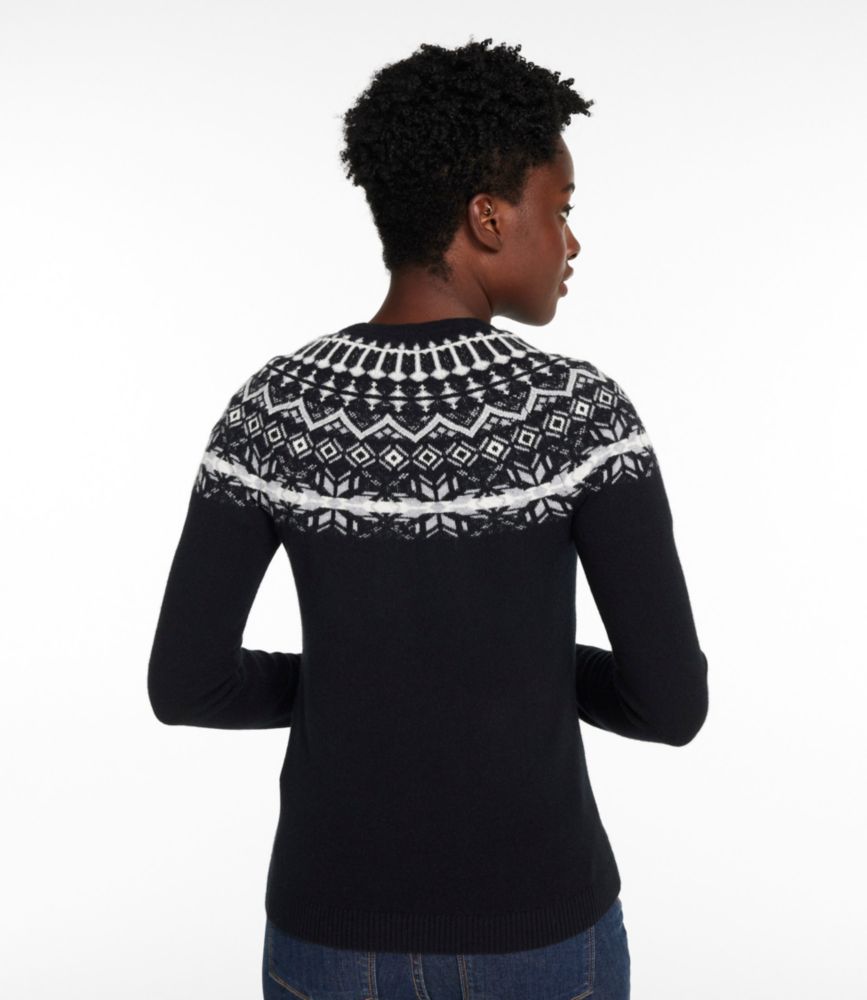 Women's Classic Cashmere Sweater, Crewneck Fair Isle