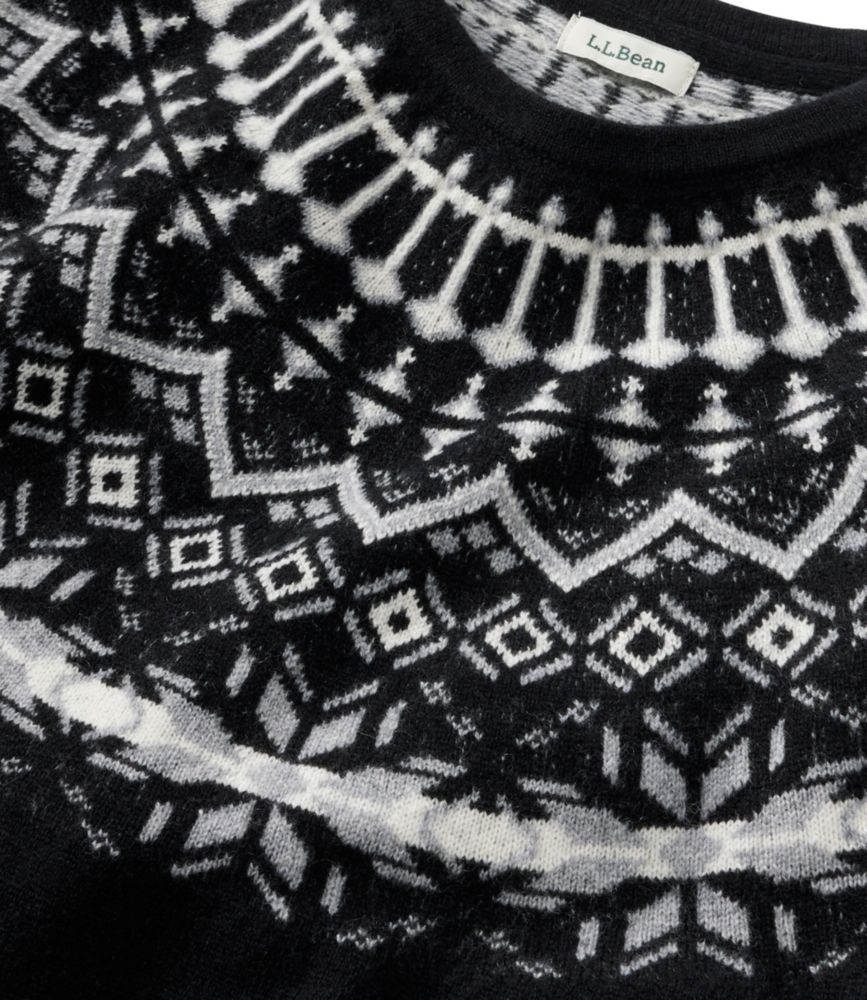 Women's Classic Cashmere Sweater, Crewneck Fair Isle