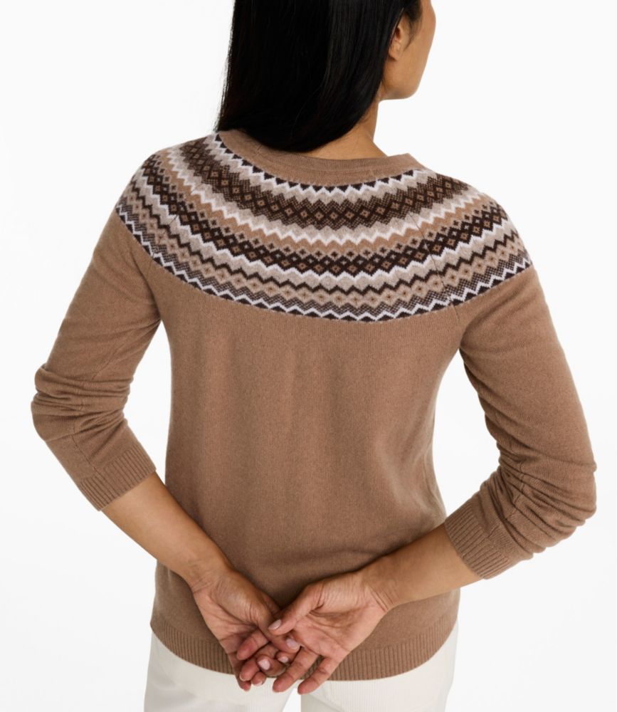 Women's Classic Cashmere Sweater, Crewneck Fair Isle