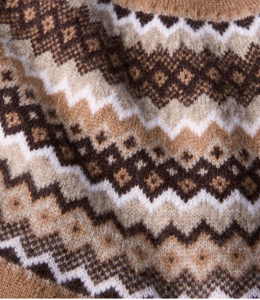 Women's Classic Cashmere Sweater, Crewneck Fair Isle