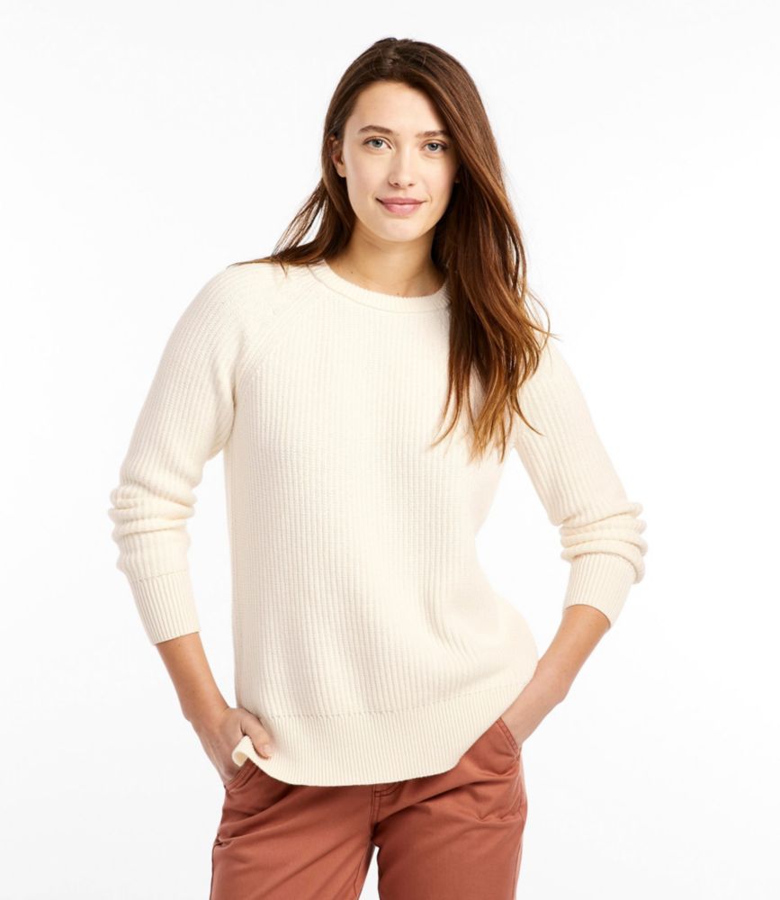 cream crew neck sweater women's
