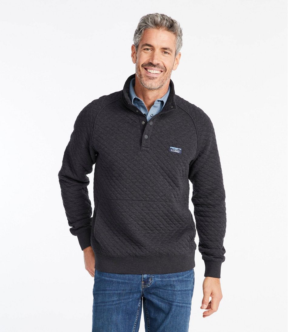 Men's Quilted Sweatshirt, Mockneck