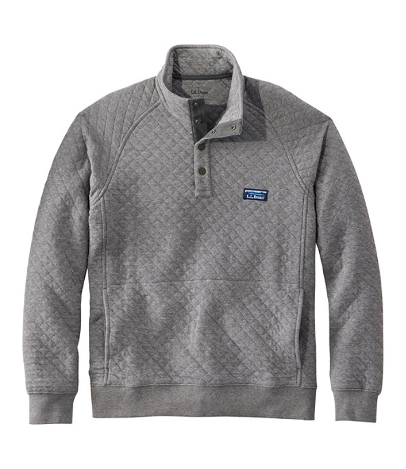 Men's Quilted Sweatshirt Pullover, Gray Heather, large image number 0