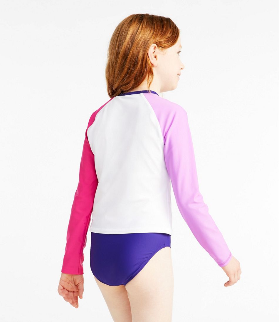 Girls’ Rash Guard Swimsuit, Two-Piece, Colorblock