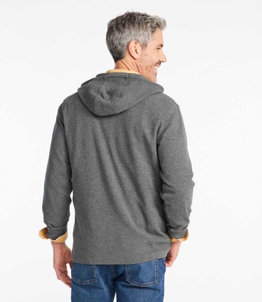 hooded waffle henley