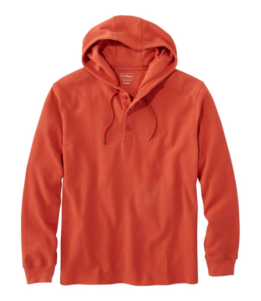 hooded waffle henley