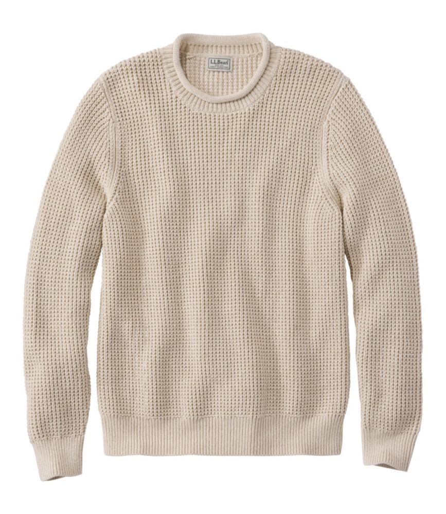 Men's L.L.Bean Organic Cotton Waffle Sweater, Rollneck Crew