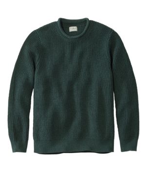 Men's L.L.Bean Organic Cotton Waffle Sweater, Rollneck Crew