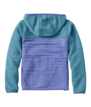 LL Bean girls sz. 14/16 blue/ purple lined hooded jacket