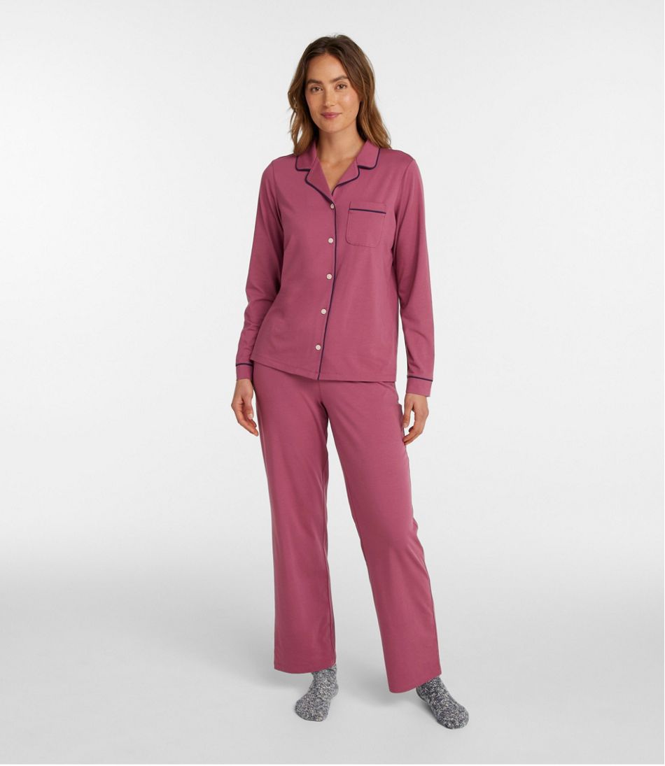 Women's Super-Soft Shrink-Free Pajama Set, Button-Front | Pajamas u0026  Nightgowns at L.L.Bean