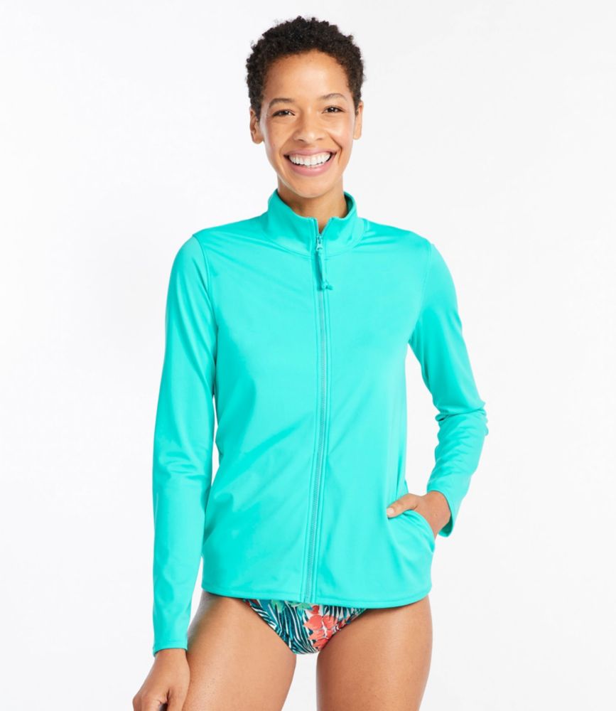 Womens Saltwater Essentials Swimwear Full Zip Rash Guard Swimwear At Llbean 