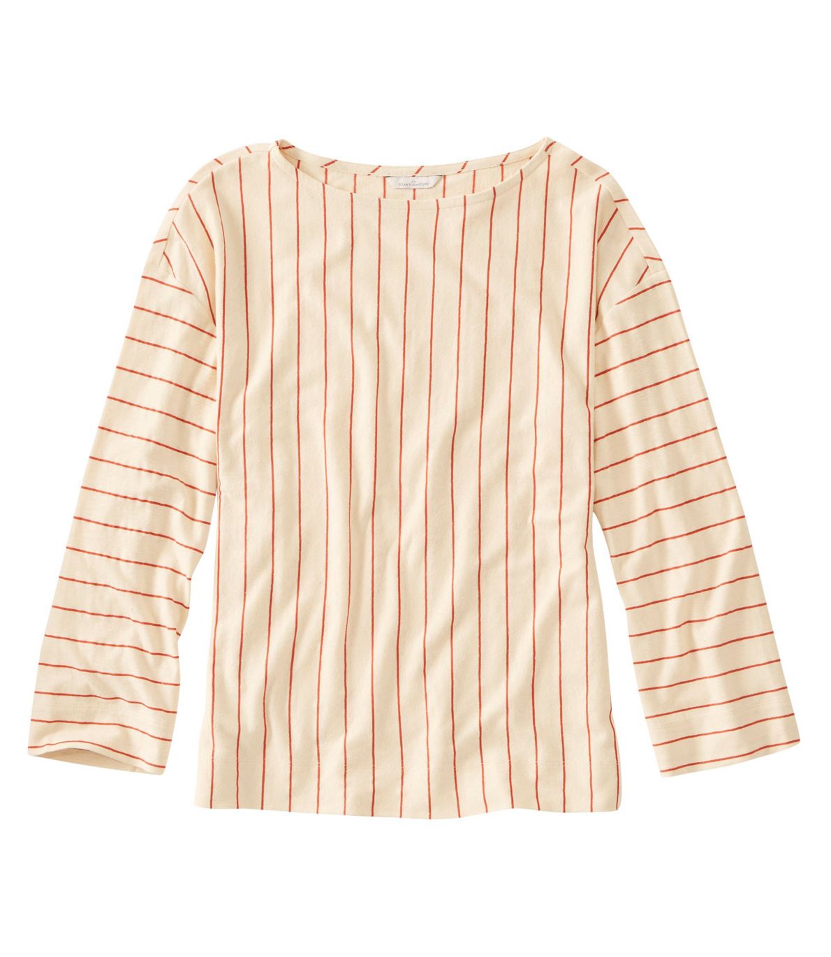Women's Signature Organic Cotton/Hemp-Blend Top, Long-Sleeve Stripe
