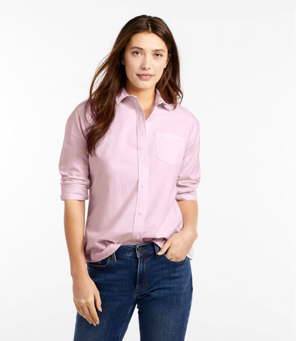 Women's Lakewashed Organic Cotton Oxford Shirt, Relaxed | Shirts ...