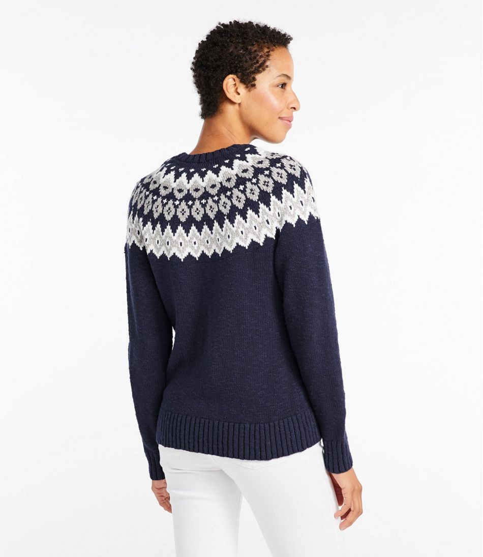 Women's Cotton Ragg Sweater, Marled Fair Isle | Sweaters at L.L.Bean