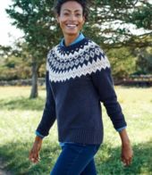 Women's Cotton Ragg Sweater, Marled Fair Isle