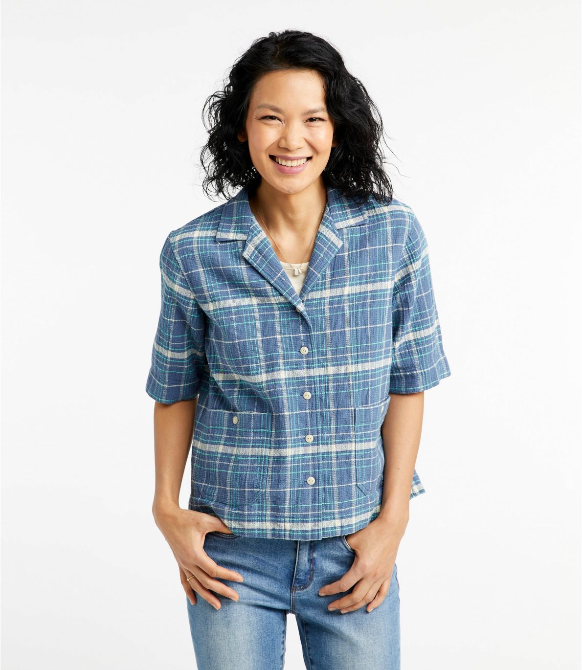 Women's Signature Cool Weave Camp Shirt, Pattern