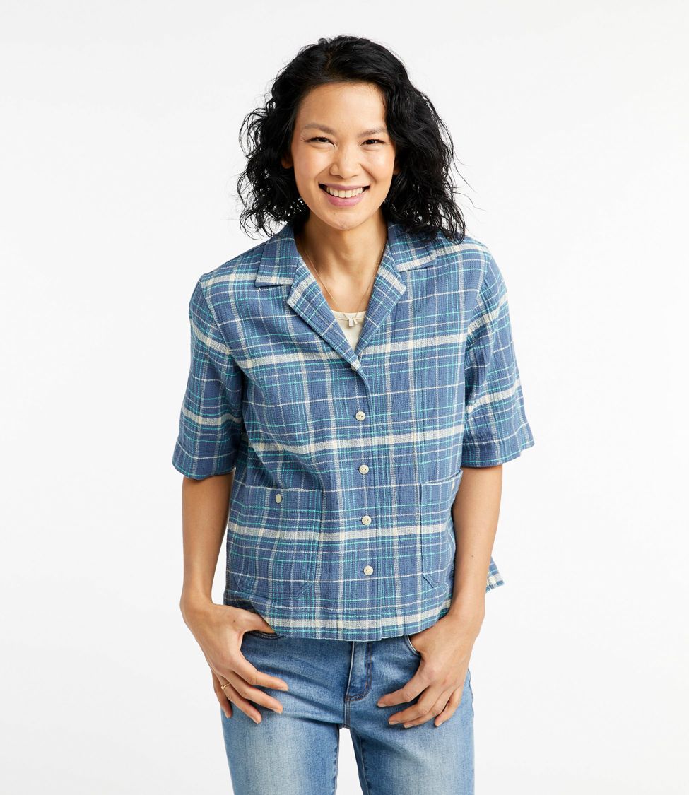 Plaid Linen & Cotton Camp Shirt