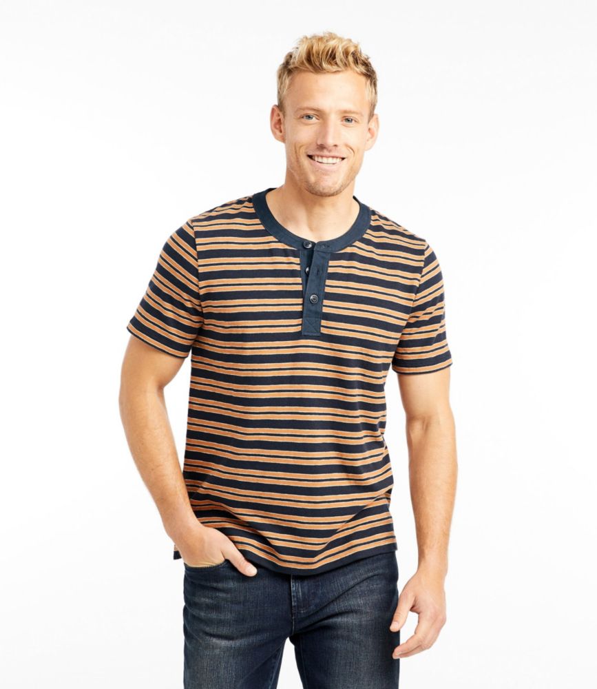 Men's Signature Slub Henley, ShortSleeve, Stripe