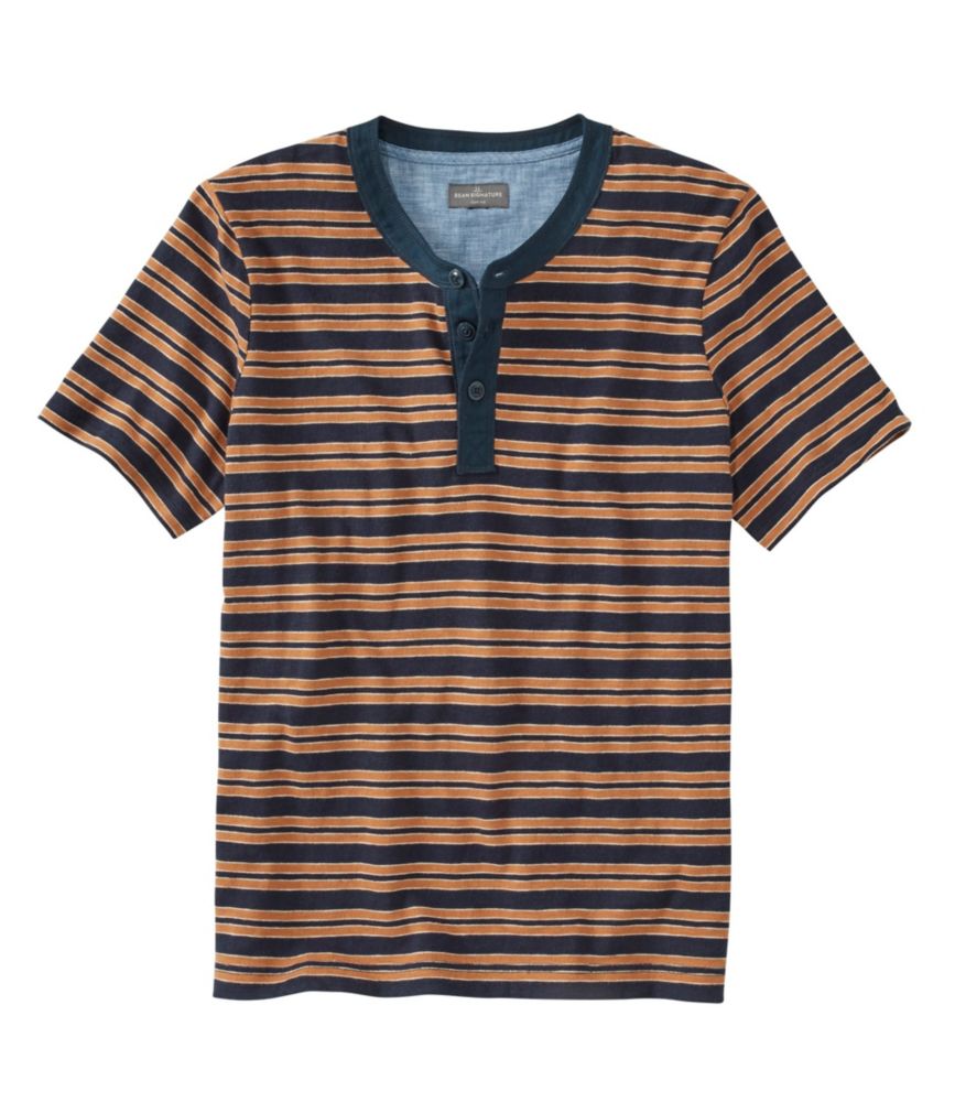 Men's Signature Slub Henley, ShortSleeve, Stripe