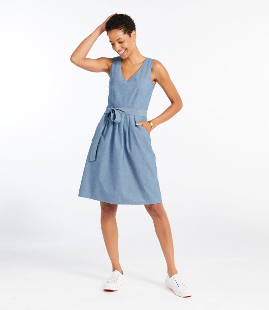 v neck denim dress