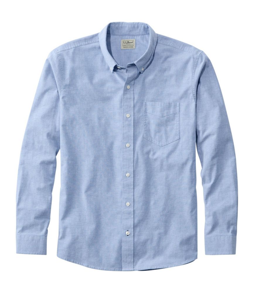 Men's Comfort Stretch® Oxford Shirt, Slightly Fitted Untucked Fit, Light Cobalt, small image number 6
