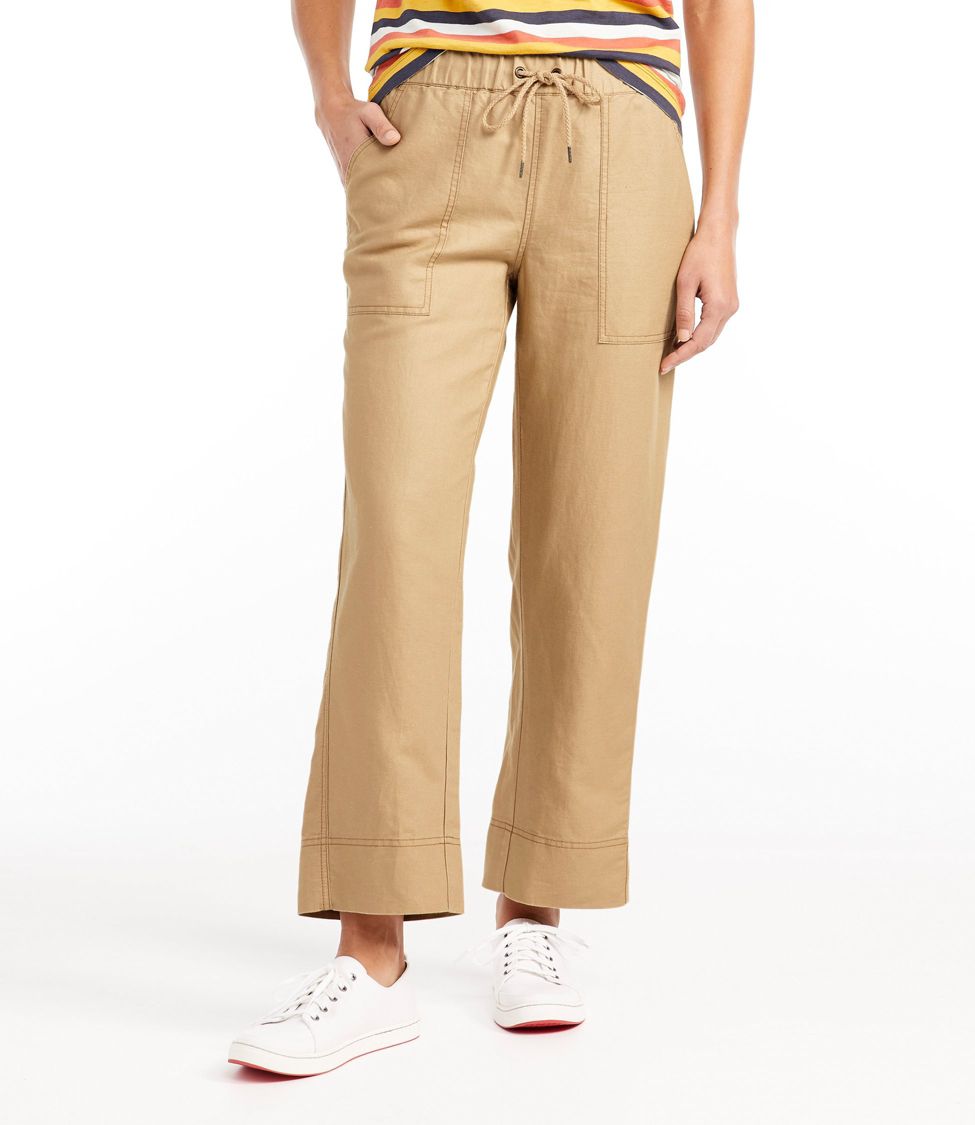 Women's Signature Linen/Cotton Pull-on Camp Pants, Wide-Leg